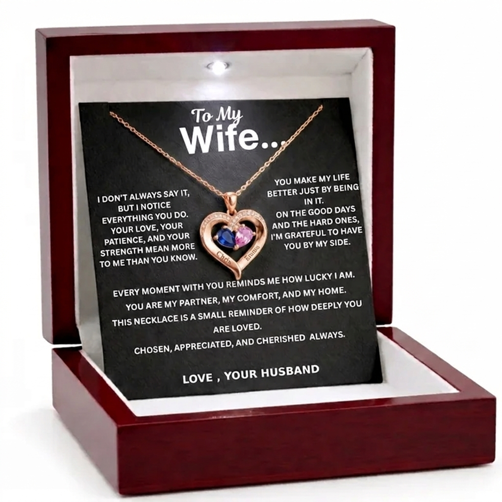 To My Wife - Personalized Birthstone Necklace For The Love Of My Life