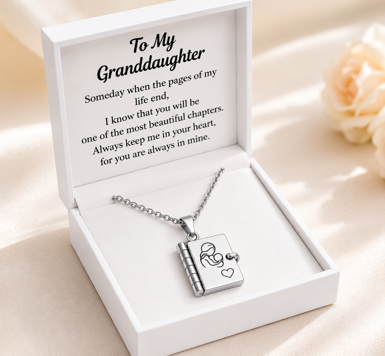 To My Granddaughter - Book Locket Necklace