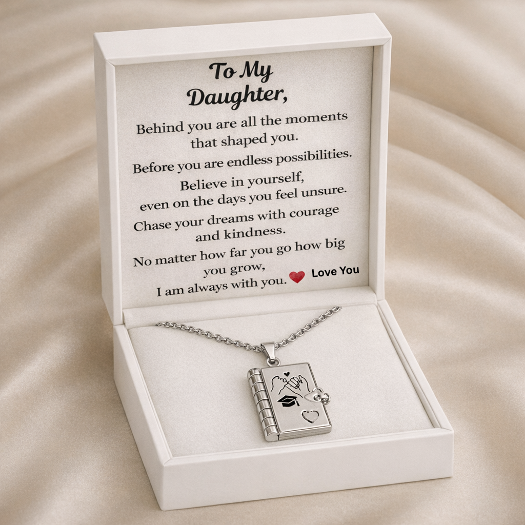 To My Daughter - Graduation Book Locket Necklace