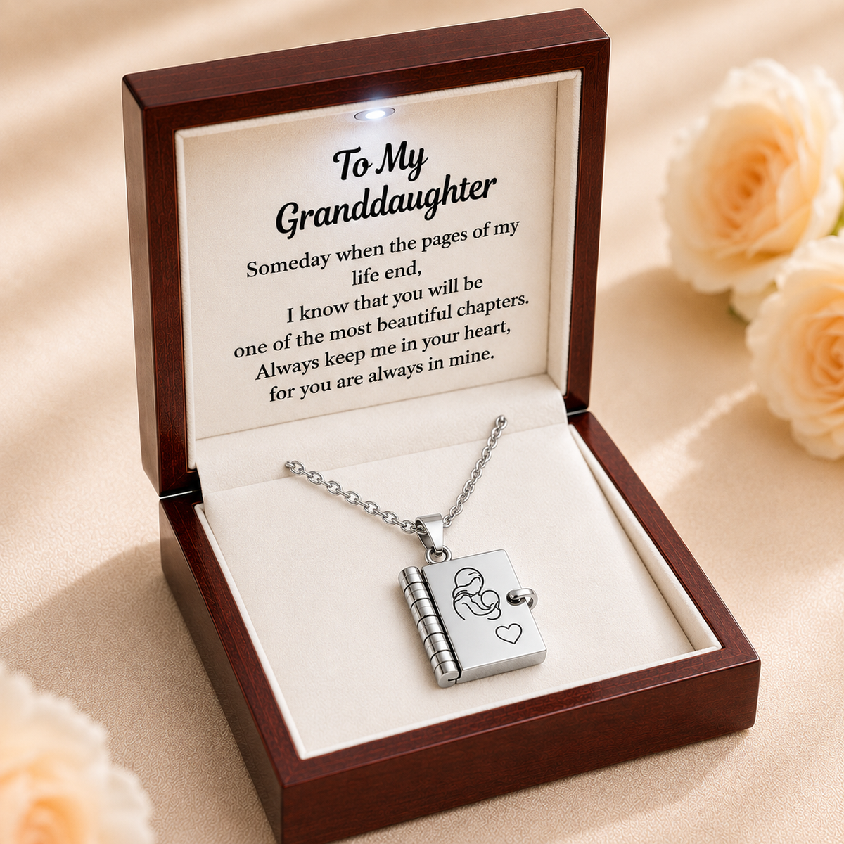 To My Granddaughter - Book Locket Necklace