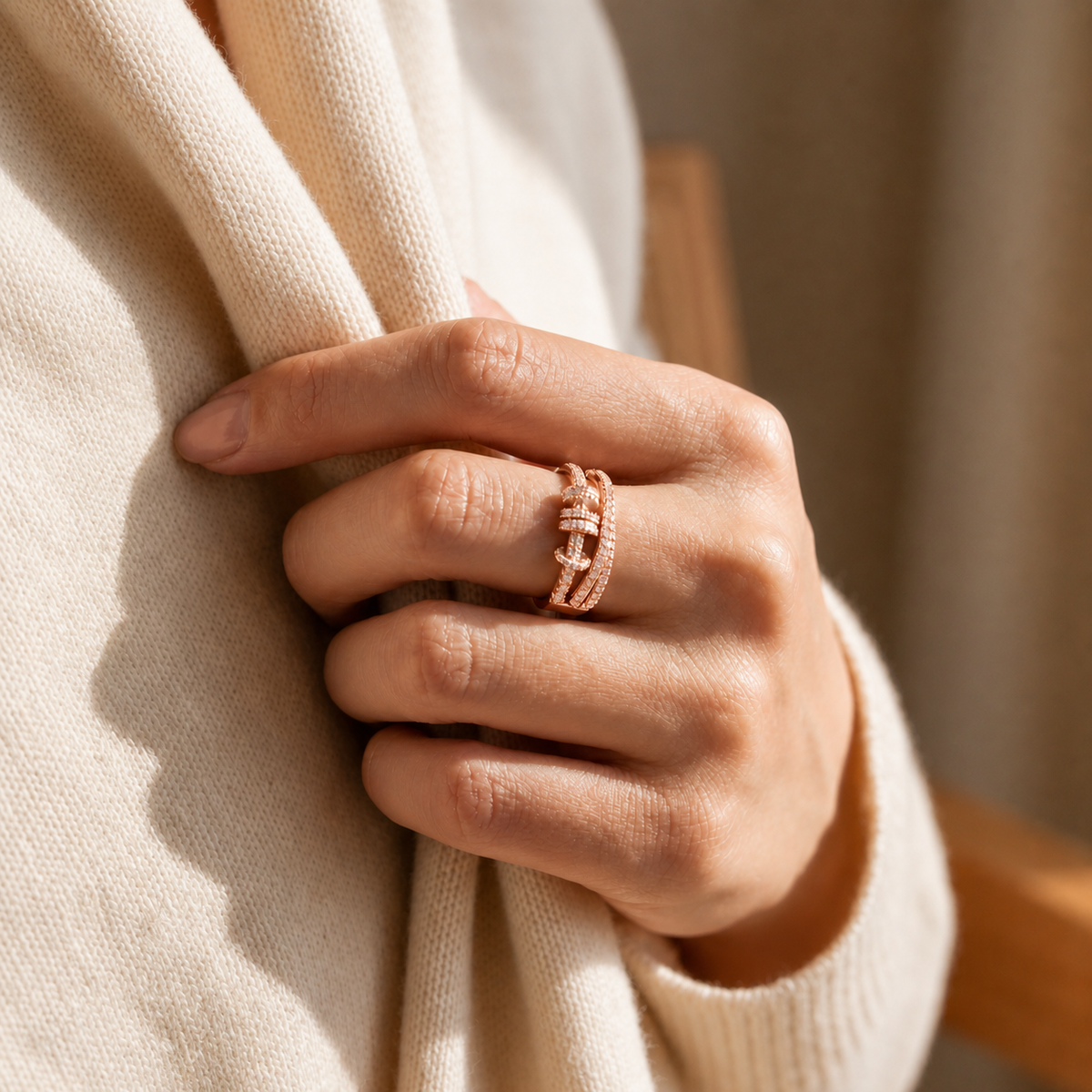 To My Daughter - Fidget Adjustable Knot Ring With Message Card