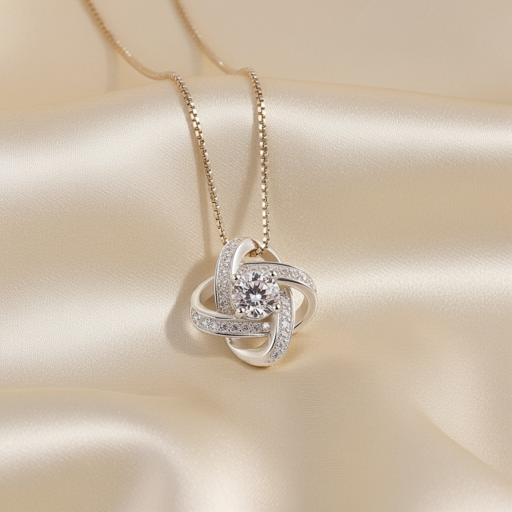 Happy Anniversary Dear Granddaughter Eternal Knot Necklace - Forever connected