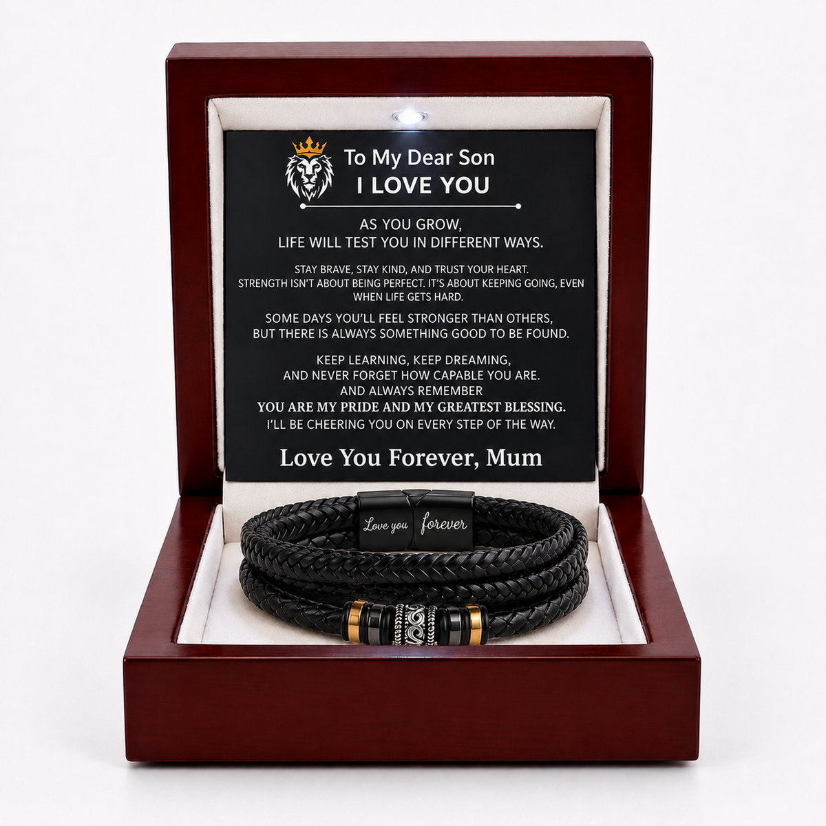 Mother and son - Engraved Love You Forever Bracelet