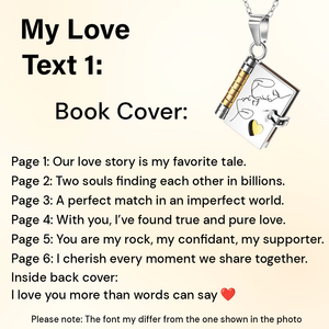 Engraved My Love Book Necklace - A Timeless Romantic Gift for Your Loved One