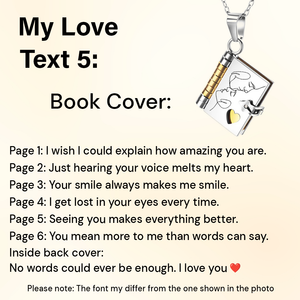 Engraved My Love Book Necklace - A Timeless Romantic Gift for Your Loved One