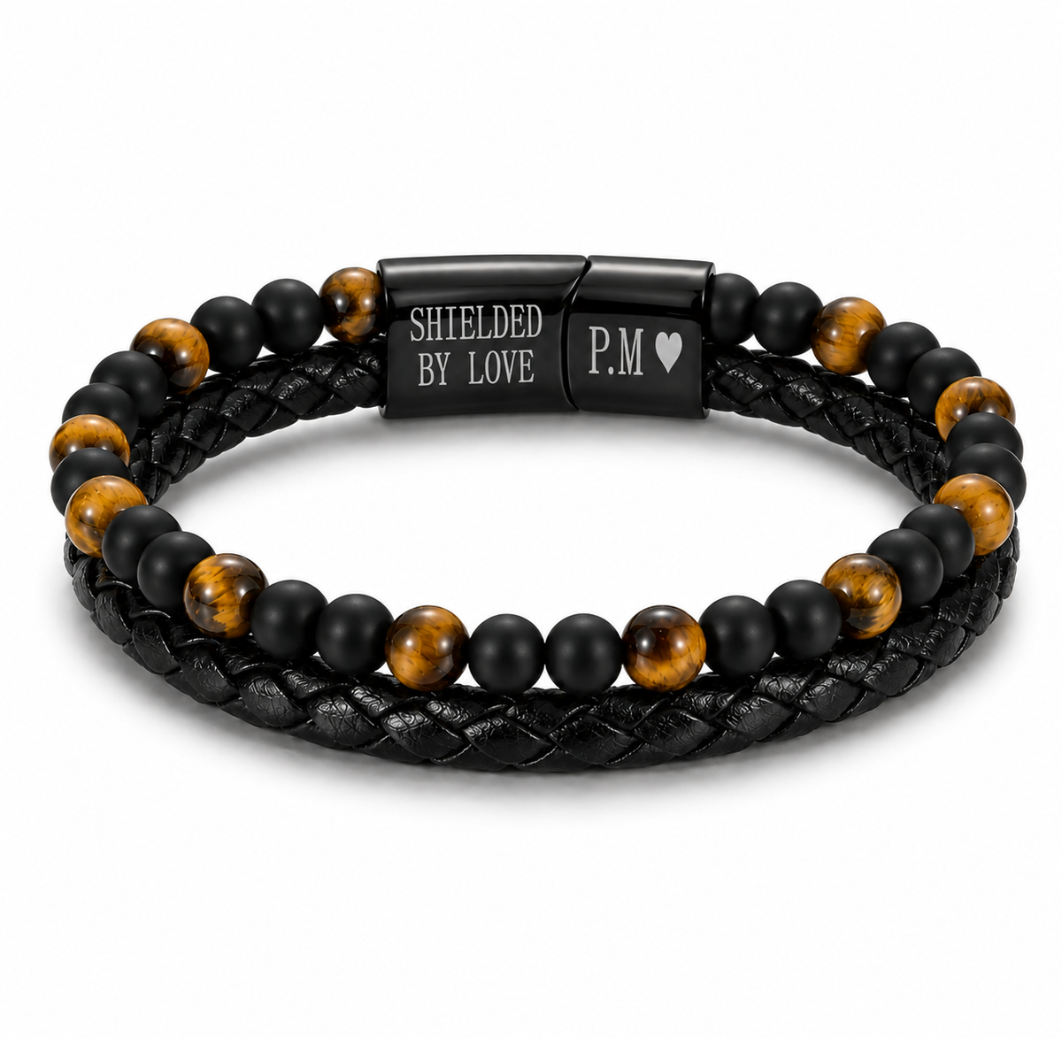 To My son Engraved Tiger Eye  Bracelet