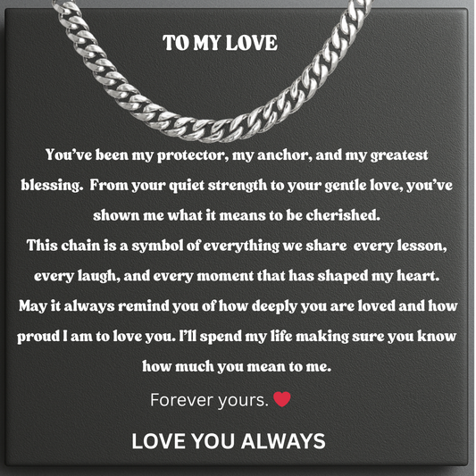 To My Dear Fiance Steel Pulse Necklace - My Heart Beats for You