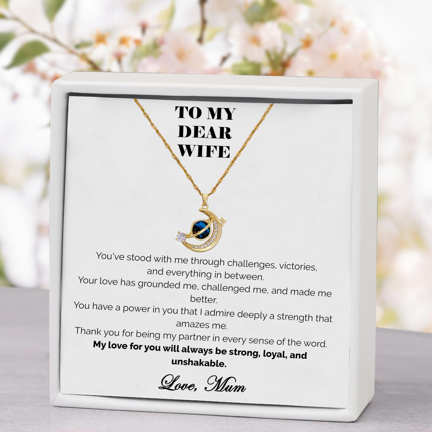 To My Wife Celestial Bond Necklace - Written in the Stars