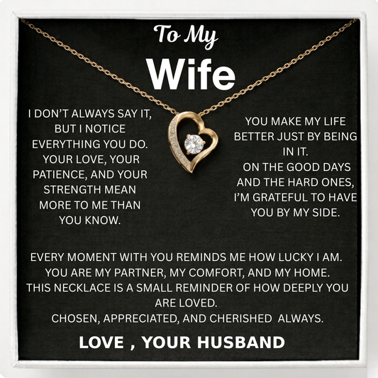 To My Wife - Forever Heart Necklace