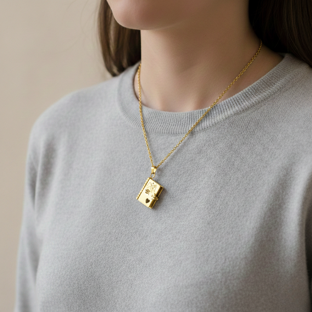 To My Granddaughter -  Graduation Book Locket Necklace