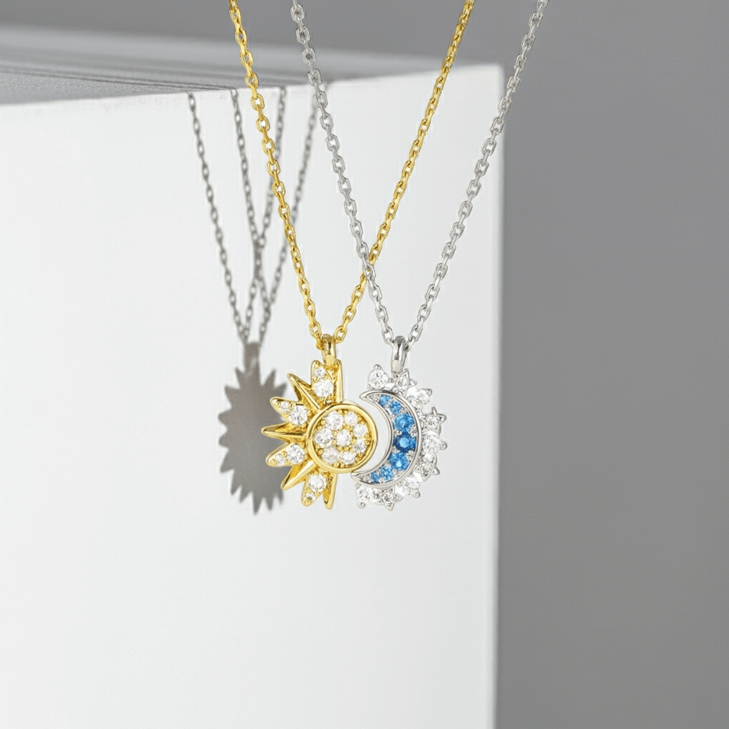 Sun & Moon Couple Necklace Set