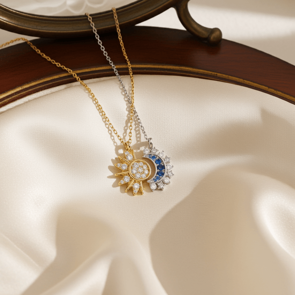Sun & Moon Couple Necklace Set