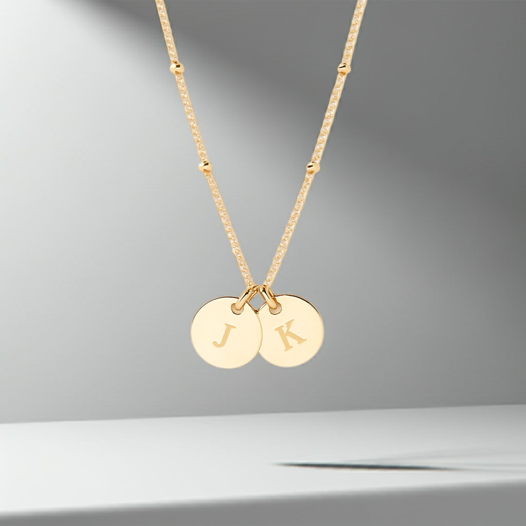 To My Dear Wife  - Initial disc Necklace