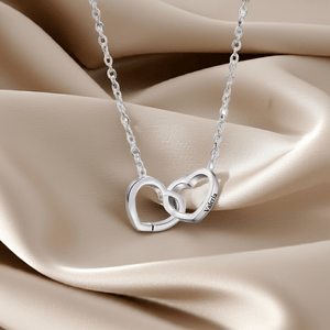 Interlocking Hearts Name Necklace - Grandmother and  Granddaughter