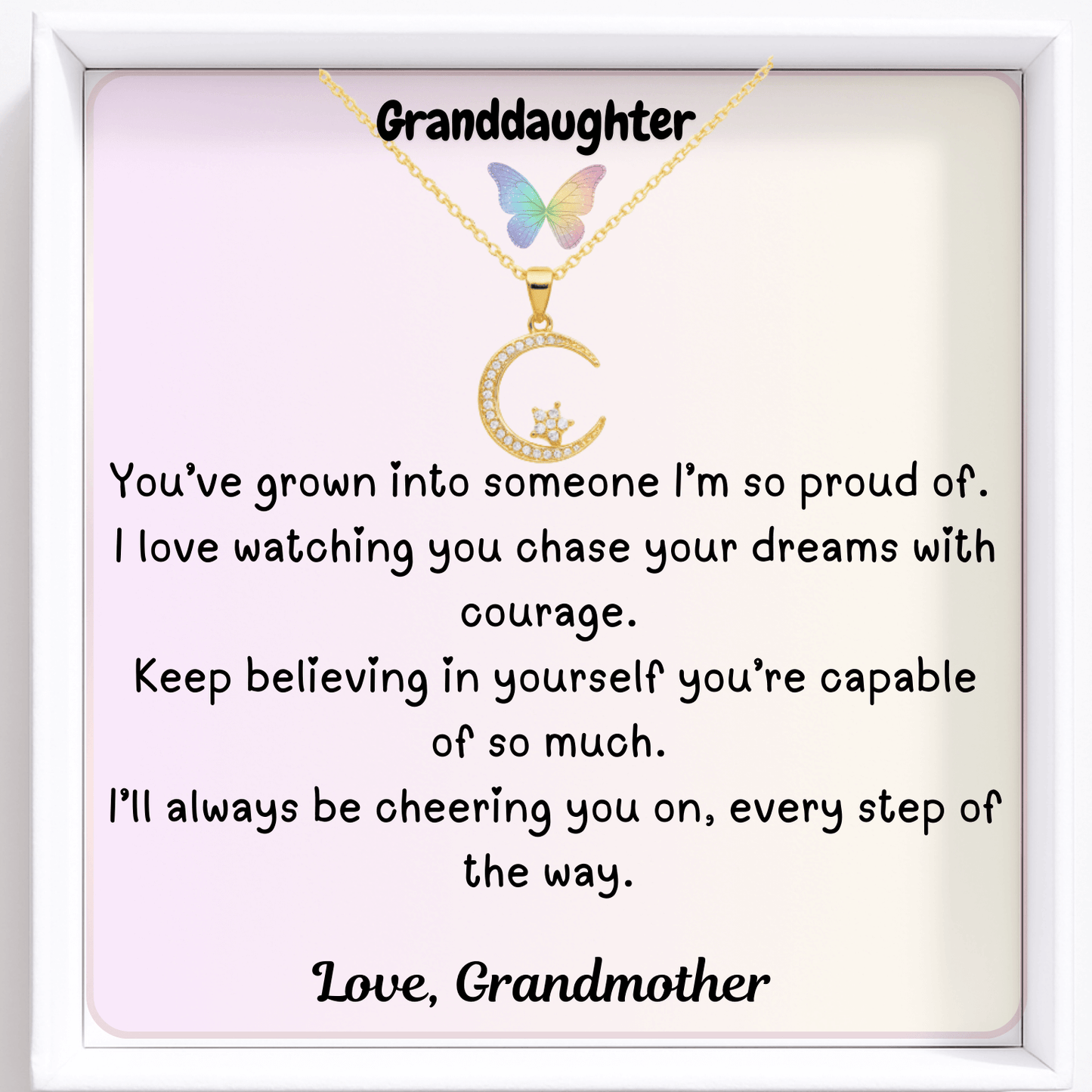 To My Granddaughter My Guiding Star Necklace - You Light My World