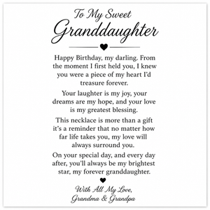 Happy Birthday Dear Granddaughter Bound by Love Necklace - My heart is yours
