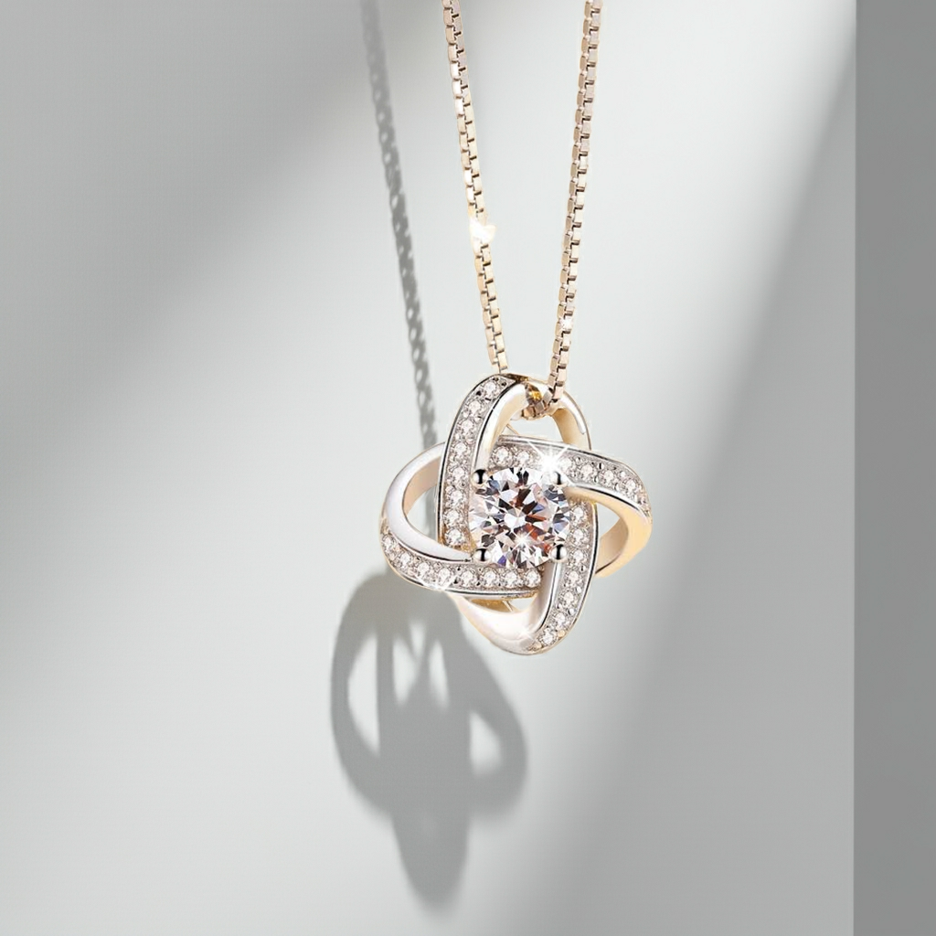 To My Daughter Mother & Daughter Eternal Knot Necklace - Two Hearts One Forever