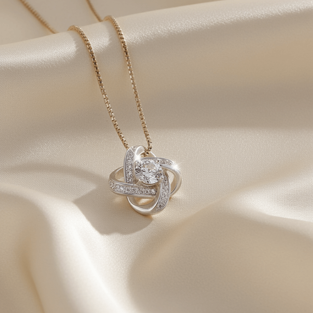 To My Daughter Mother & Daughter Eternal Knot Necklace - Two Hearts One Forever