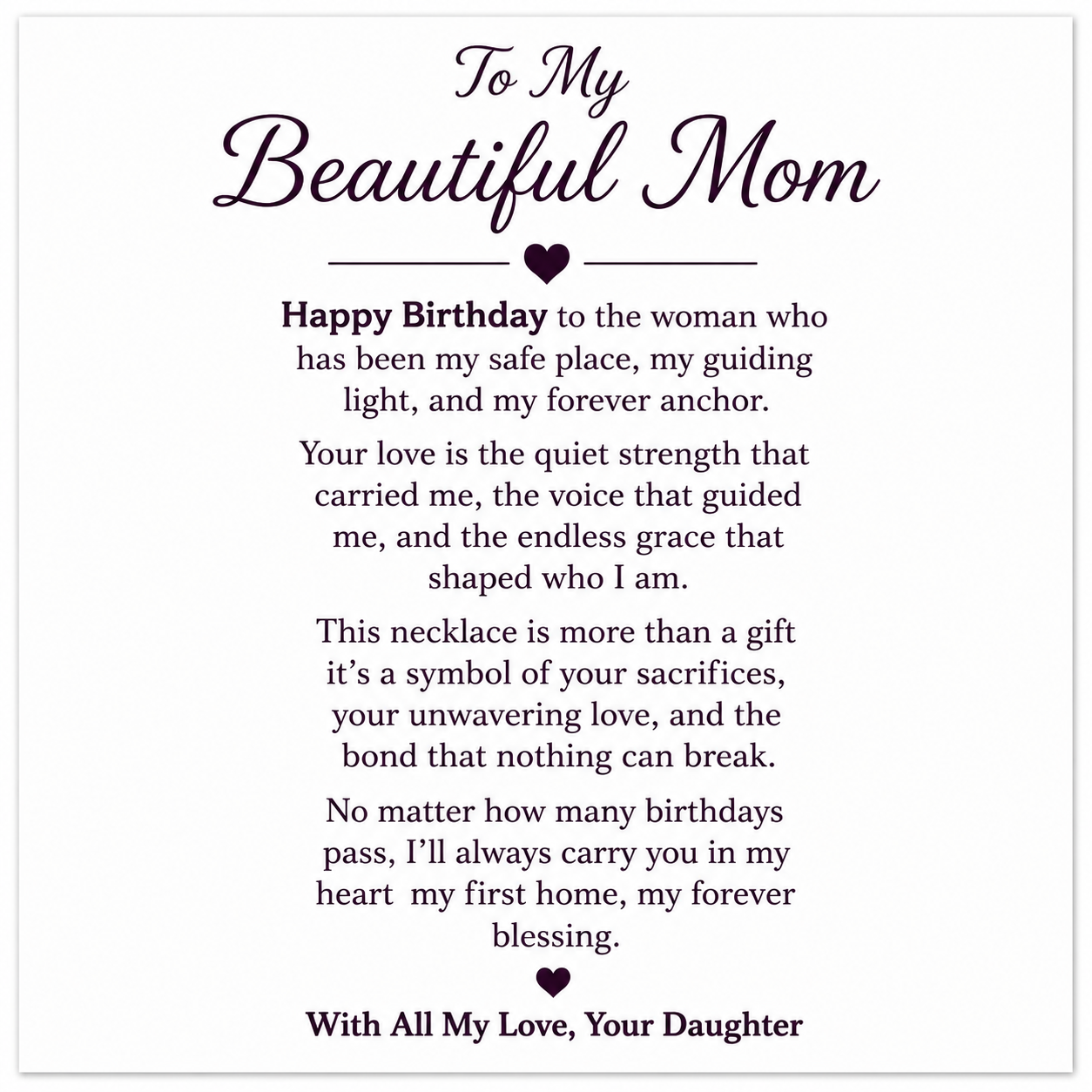 Happy Birthday Mum Bound by Love Necklace - Wrapped in our love