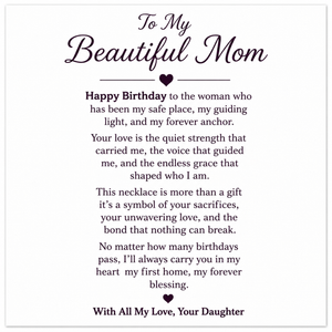 Happy Birthday Mom Close to My Heart Necklace - You’re our heart